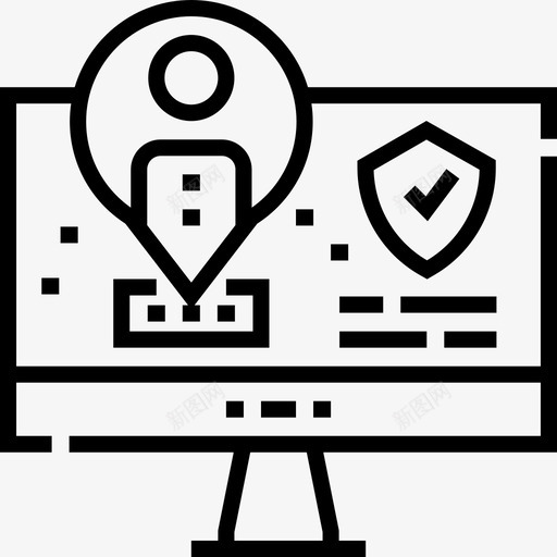 保护互联网安全32线性图标svg_新图网 https://ixintu.com 互联网安全32 保护 线性
