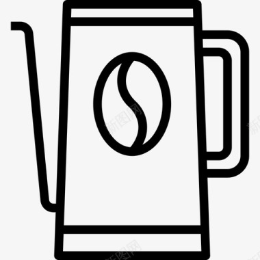 水壶咖啡店48直列式图标图标