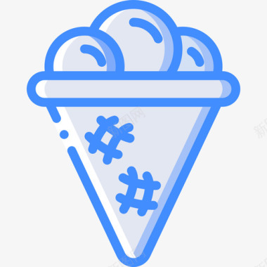 冰淇淋夏季蓝色图标图标