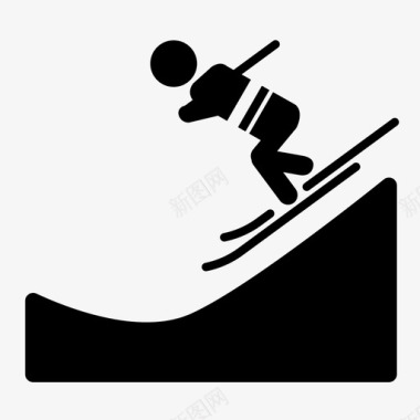 跳台滑雪运动冬季图标图标