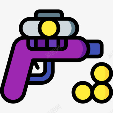 枪玩具27线颜色图标图标