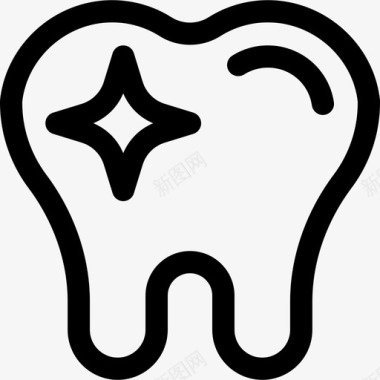 健康牙齿牙齿护理11线性图标图标