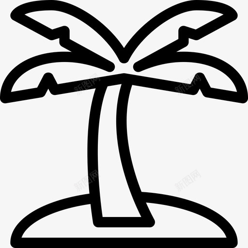 棕榈树旅游观光线性图标svg_新图网 https://ixintu.com 旅游观光 棕榈树 线性