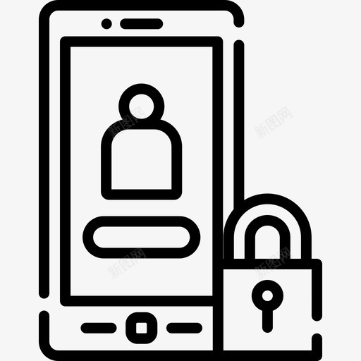 智能手机数据保护3线性图标svg_新图网 https://ixintu.com 数据保护3 智能手机 线性