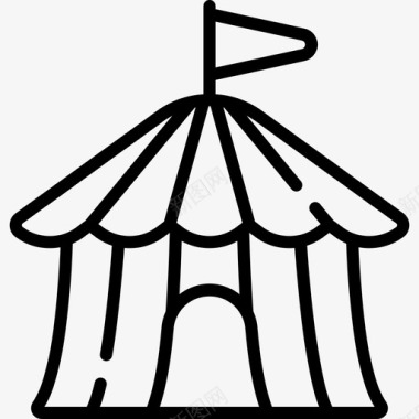 马戏团帐篷游乐园10直线图标图标