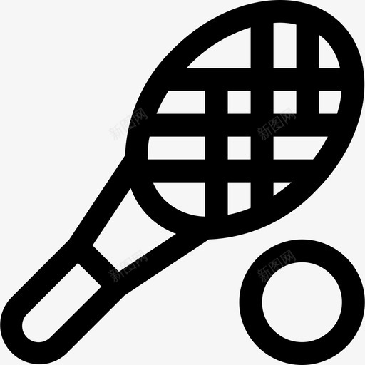 网球运动和游戏直线型图标svg_新图网 https://ixintu.com 直线型 网球 运动和游戏
