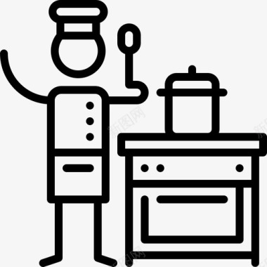 厨师职业和新业务3直系图标图标