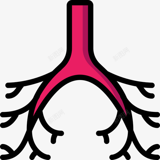 支气管医用106线性颜色图标svg_新图网 https://ixintu.com 医用106 支气管 线性颜色