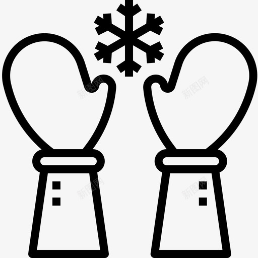 手套和雪花寒冷冬天图标svg_新图网 https://ixintu.com 冬天 圣诞节的东西 寒冷 手套和雪花
