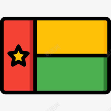 几内亚比绍国旗10线颜色图标图标