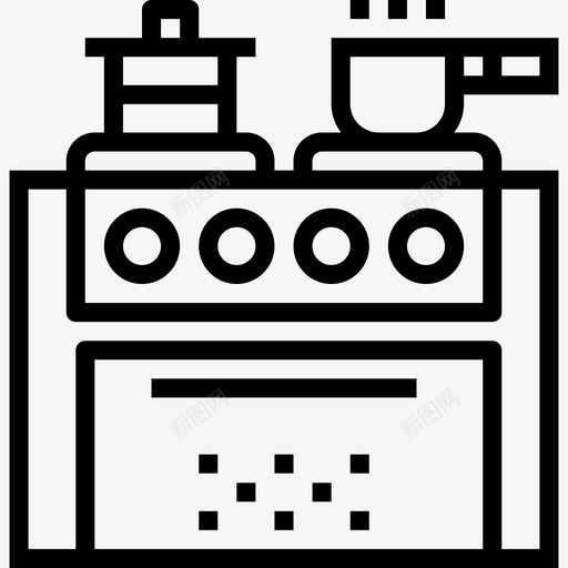 炉子家用4线性图标svg_新图网 https://ixintu.com 家用4 炉子 线性