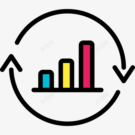 条形图社会营销2线性颜色图标svg_新图网 https://ixintu.com 条形图 社会营销2 线性颜色