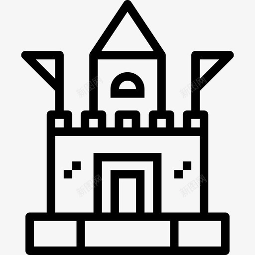 城堡游乐园11线性图标svg_新图网 https://ixintu.com 城堡 游乐园11 线性