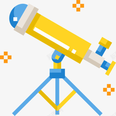 望远镜教育平面图标图标
