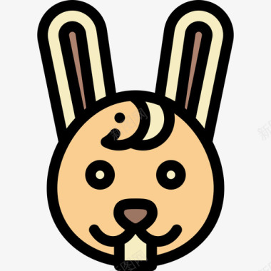 兔子宠物店27线性颜色图标图标