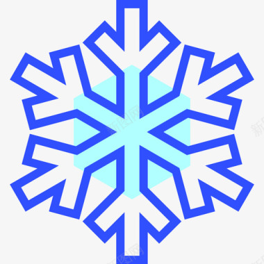 雪花冬季29线性颜色图标图标