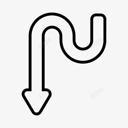 箭头曲线方向图标svg_新图网 https://ixintu.com 下 导航 方向 曲线 箭头 箭头空白圆角