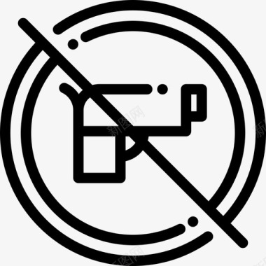 枪信号禁止4直线图标图标