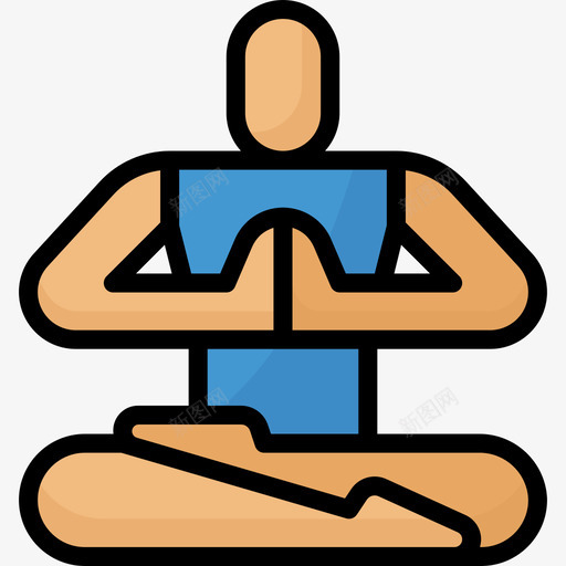 瑜伽健康4线条色彩图标svg_新图网 https://ixintu.com 健康4 瑜伽 线条色彩