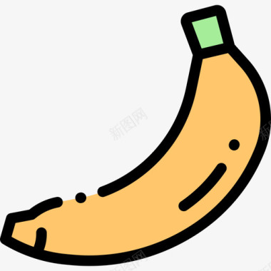香蕉热带15线形颜色图标图标