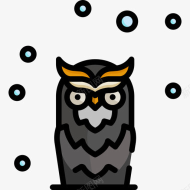 猫头鹰北极8线形颜色图标图标
