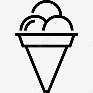 冰淇淋夏季食品饮料5线性图标图标