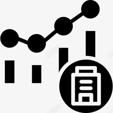 条形图分析5实心图标图标