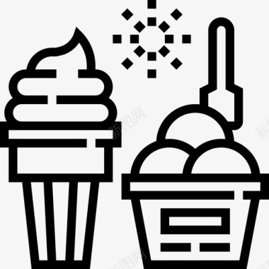 冰淇淋快餐36直系图标图标