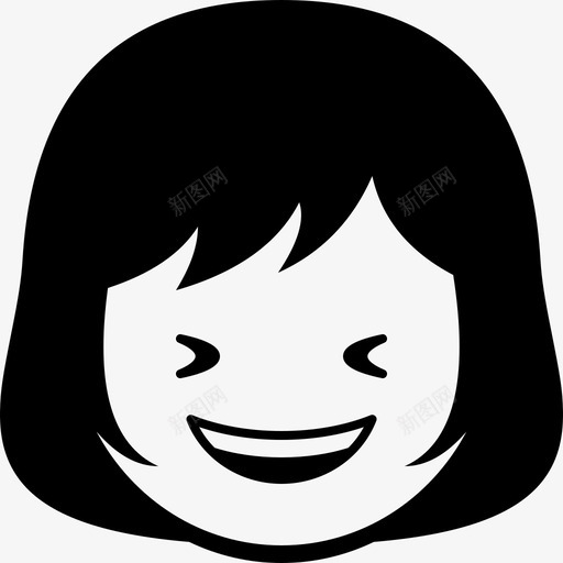 退出表情脸图标svg_新图网 https://ixintu.com 女孩 脸 表情 退出