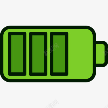 电池绿色能源4线性颜色图标图标