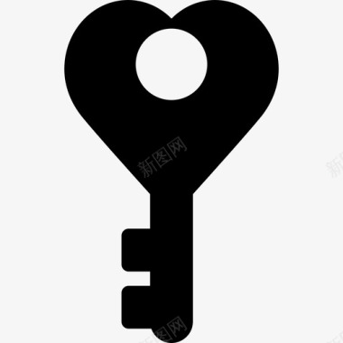 钥匙爱情浪漫3填充图标图标