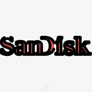 Sandisk技术徽标线性颜色图标图标