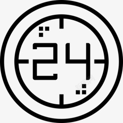 6小时24小时购物和电子商务6线性图标高清图片