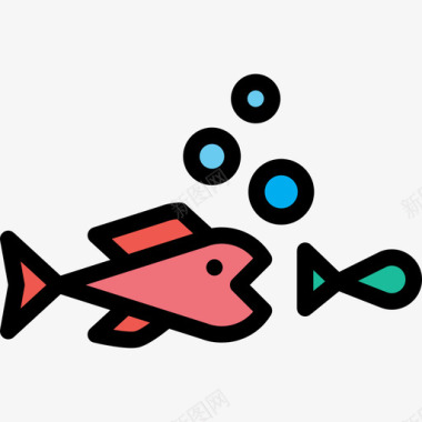鱼商业156线颜色图标图标