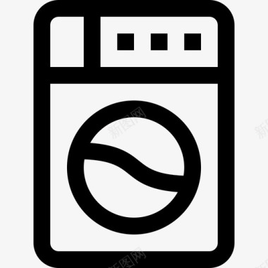 洗衣机衣物和洗衣房直列式图标图标