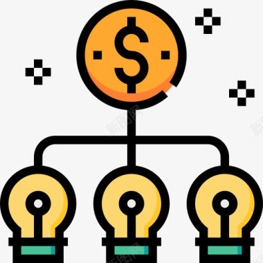 头脑风暴财务策略线条色彩图标图标