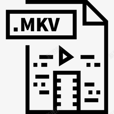 Mkv文件25线性图标图标