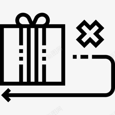 礼品盒电子商务67线性图标图标
