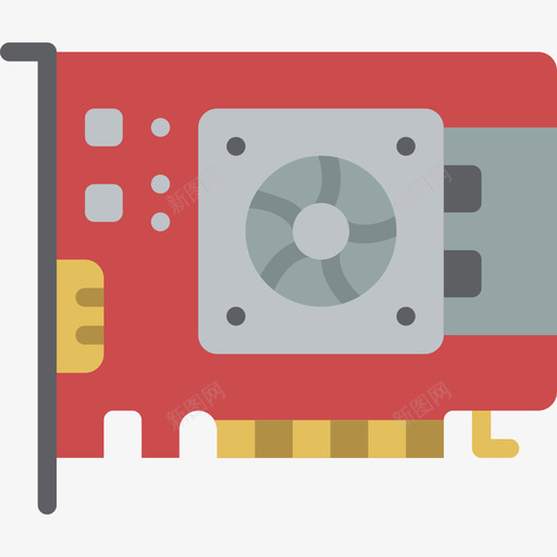 显卡pc组件3扁平图标svg_新图网 https://ixintu.com pc组件3 扁平 显卡