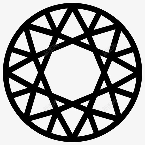 钻石水晶宝石图标svg_新图网 https://ixintu.com 宝石 水晶 石头 钻石 钻石线图标