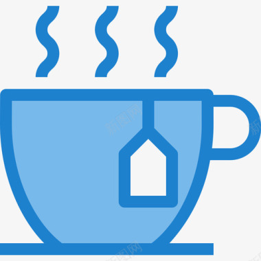 热茶喝11蓝色图标图标