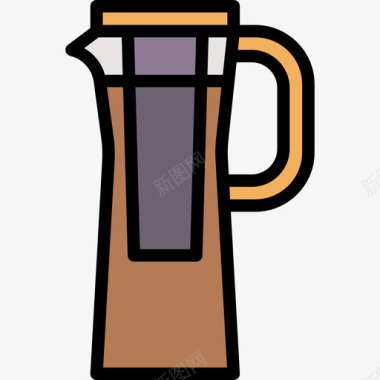 咖啡饮料5原色图标图标