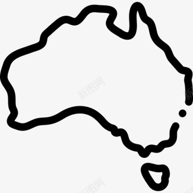 澳大利亚地理17线性图标图标