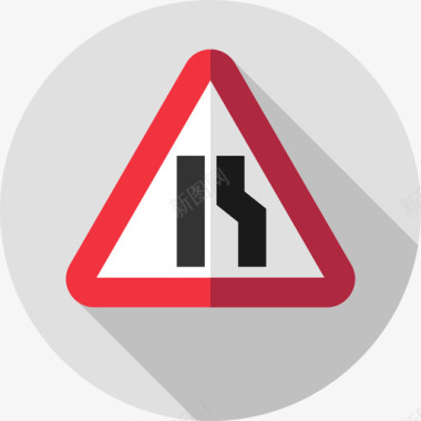 警告交通标志7平坦图标图标
