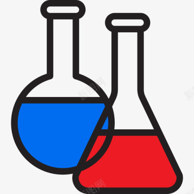 化学33学校线性颜色图标图标