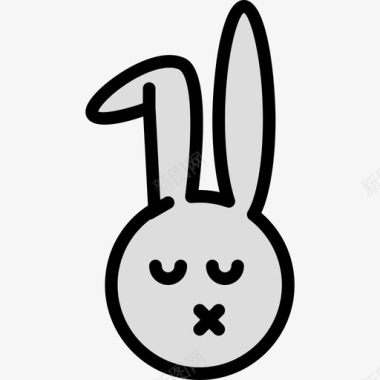 复活节兔子假日27线性颜色图标图标