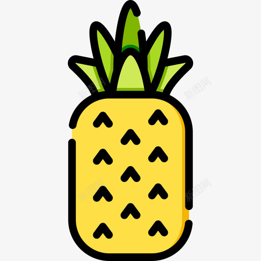 菠萝热带7线形颜色图标svg_新图网 https://ixintu.com 热带7 线形颜色 菠萝