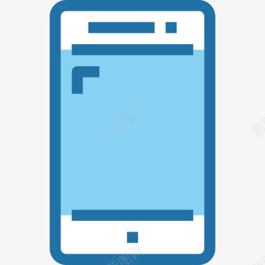 智能手机设备和技术4蓝色图标图标