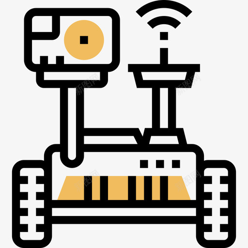 火星探测器宇航技术3黄色阴影图标svg_新图网 https://ixintu.com 宇航技术3 火星探测器 黄色阴影