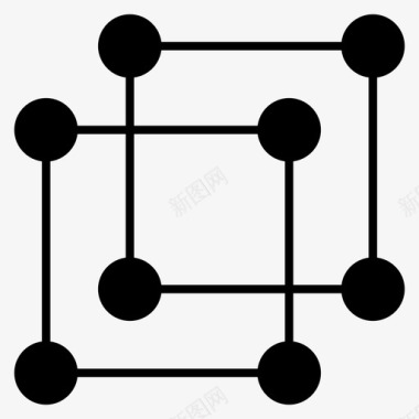 分子化学立方体图标图标